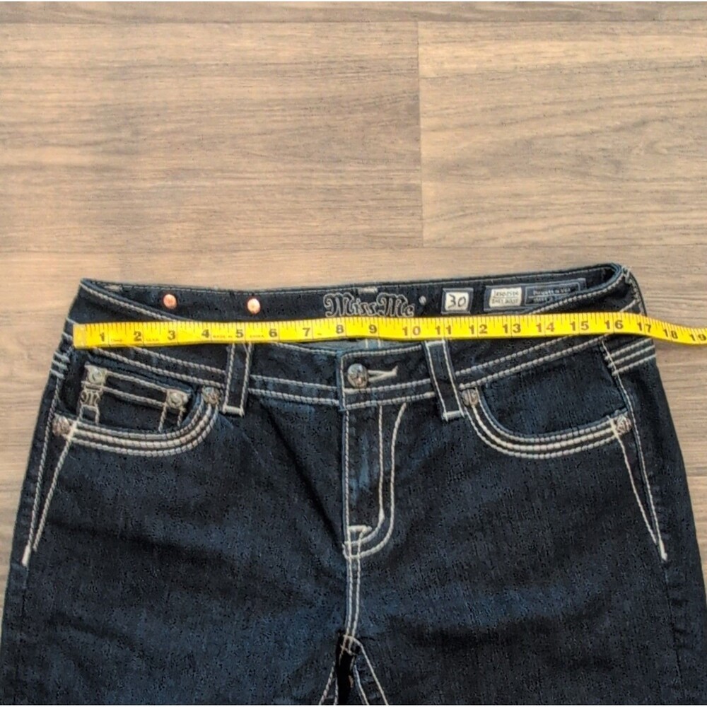 Miss Me Dark Blue Embellished Studded Bootcut Women's Jeans - Size 30 Regular - Picture 5 of 11